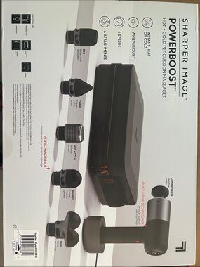 Sharper Image PowerBoost Percussion Massager — Black & Silver
